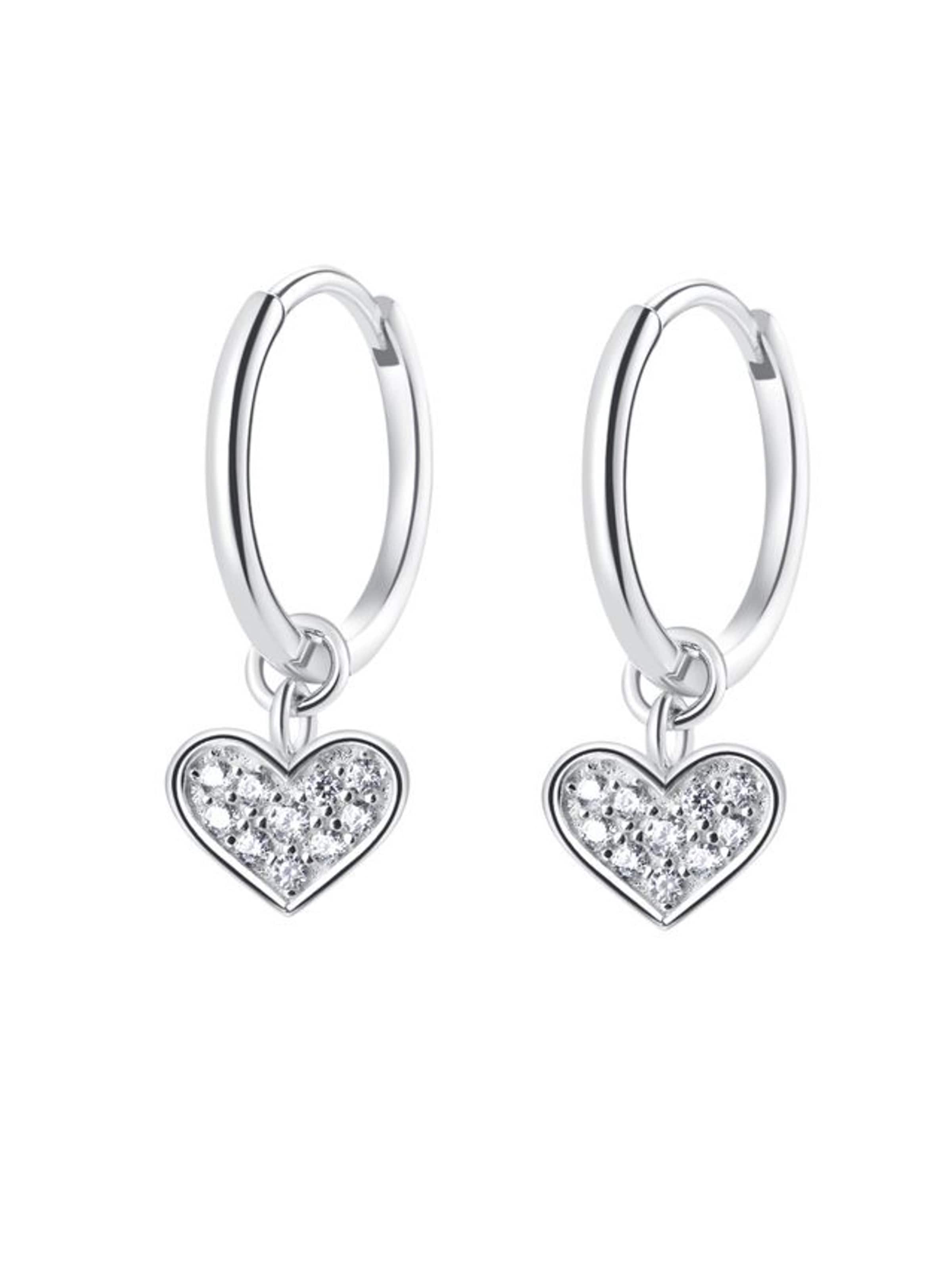 Orecchini 'Heart Whisper' di Hey Happiness in argento: frontale