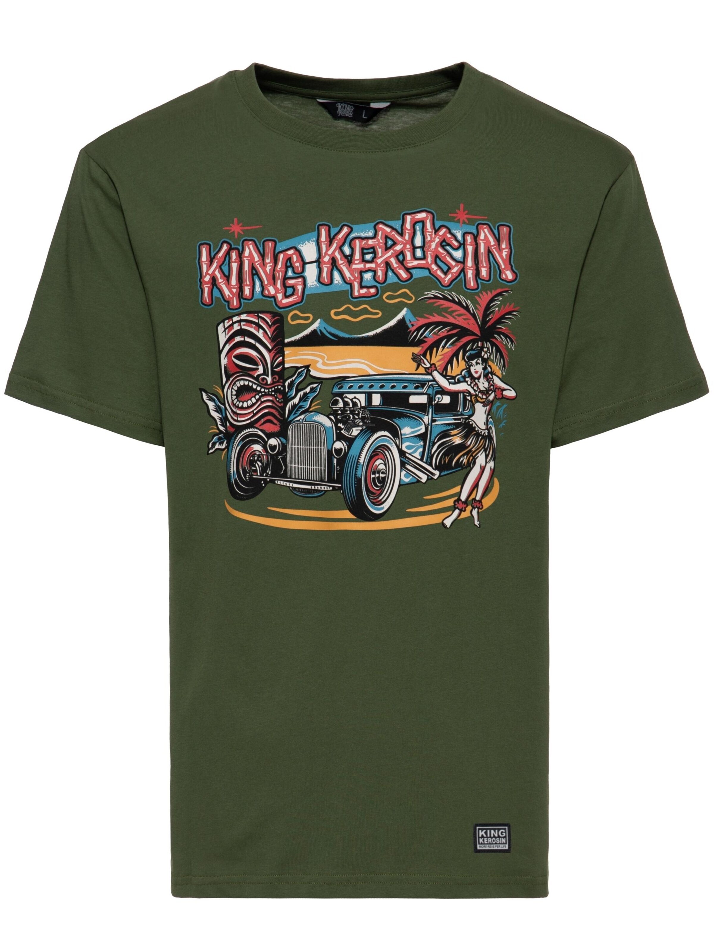 King Kerosin Shirt 'Tiki'‌‌‌‌‌ in Grün: Vorderseite