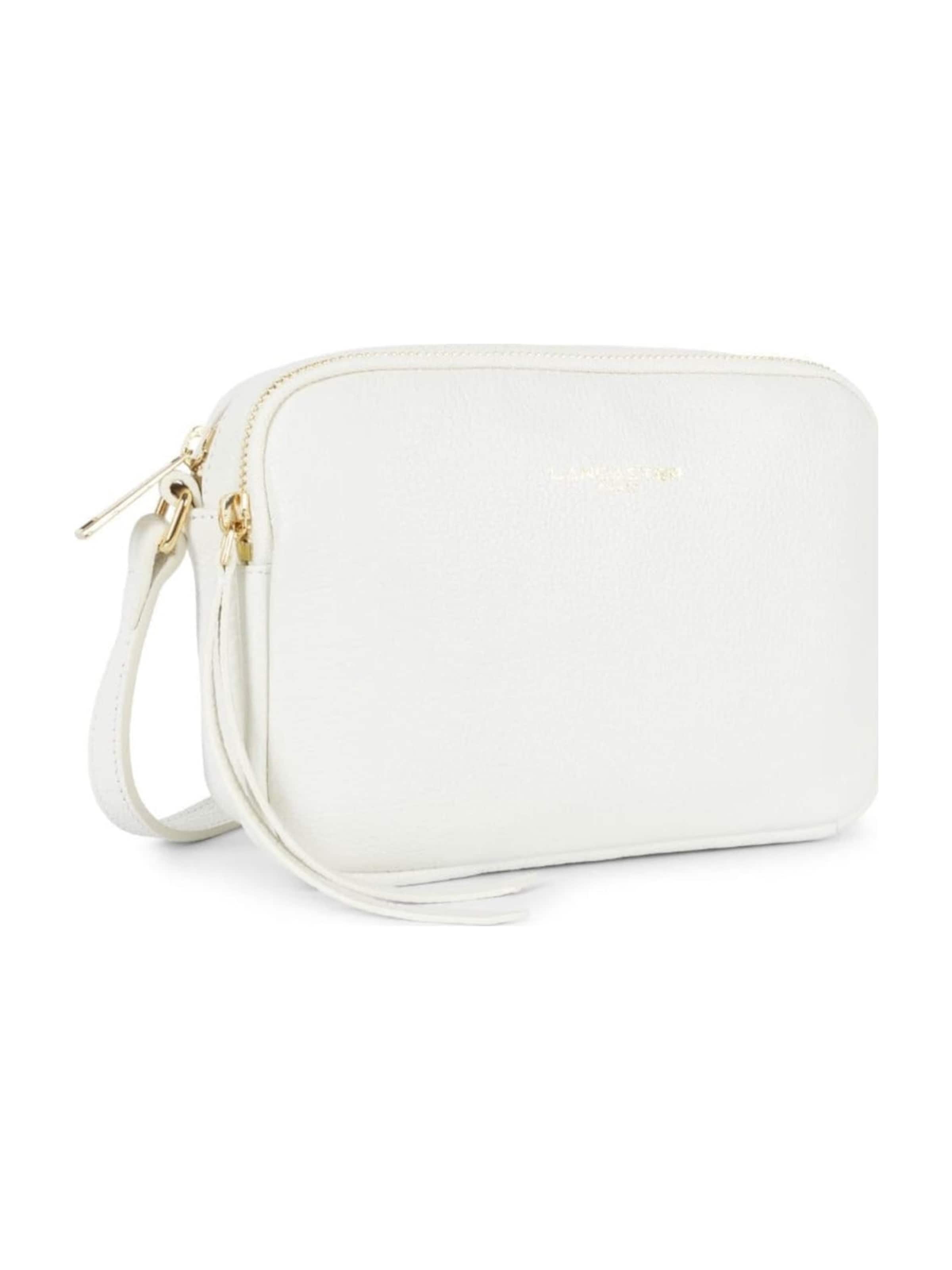 LANCASTER Paris Schoudertas 'Lancaster Sac trotteur Zippé S Dune Blanc' in Wit