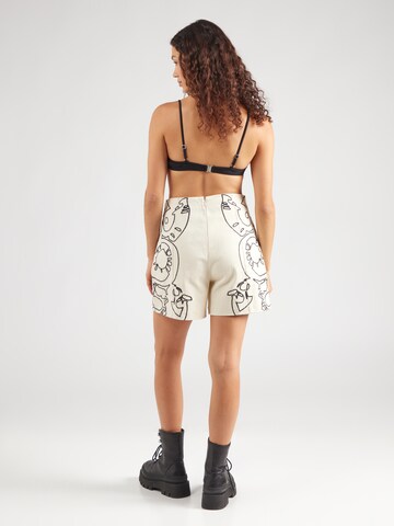 OBJECT Loose fit Trousers 'OBJMAPLE' in Beige