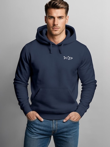 Neverless Sweatshirt 'Shark' in Blau