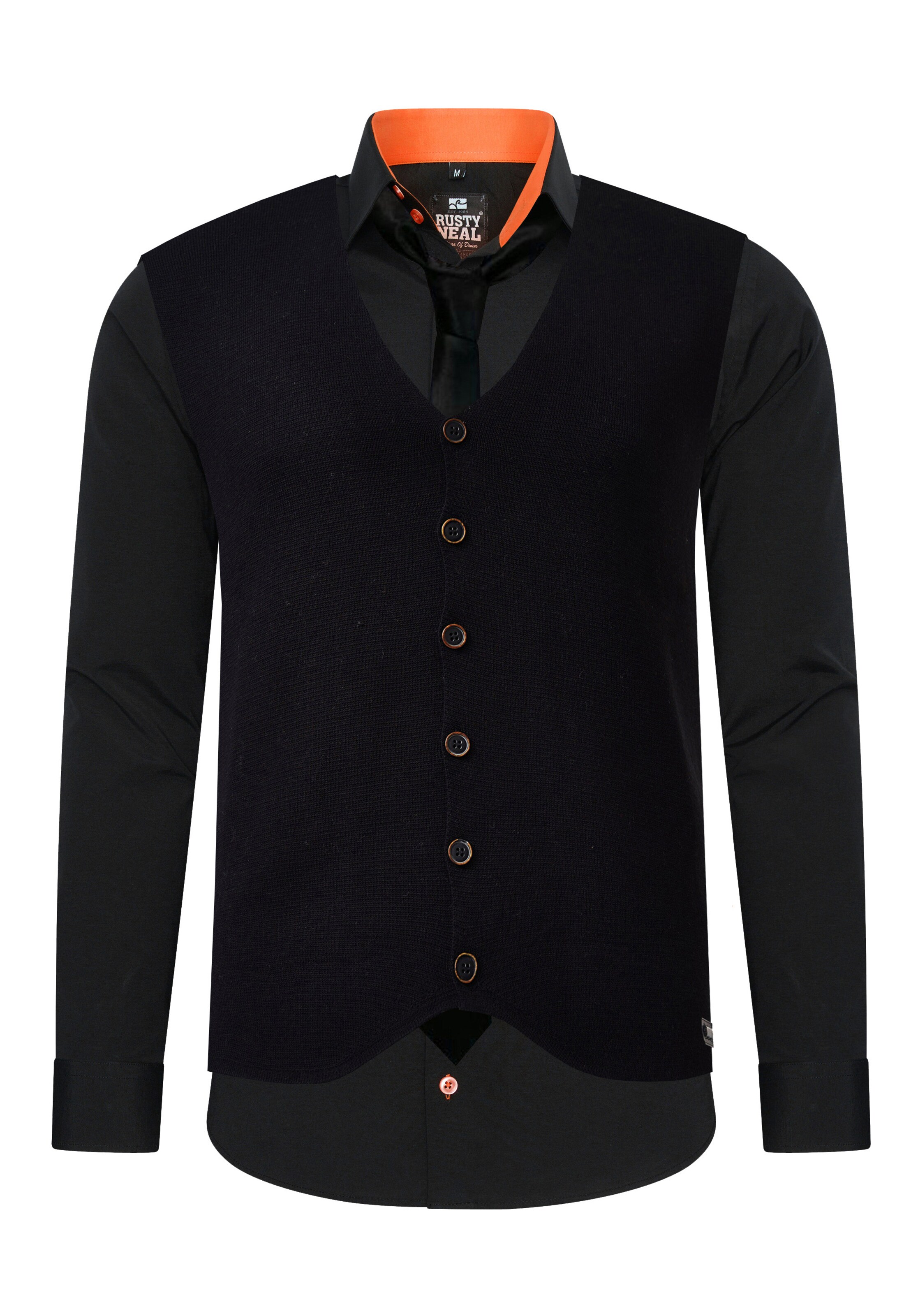 Rusty Neal Slim fit Button Up Shirt in Black