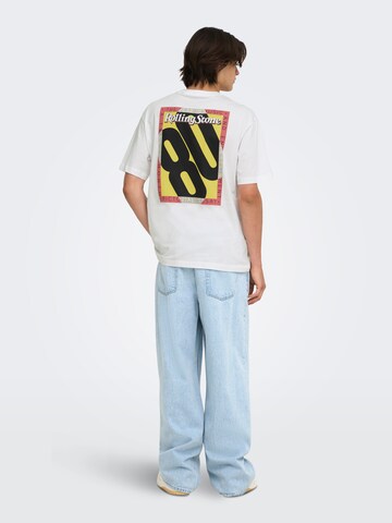 Only & Sons - Camiseta 'ONSROLLING STONE' en blanco: frente