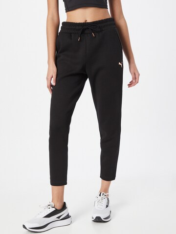 PUMA Tapered Workout Pants in Black: front