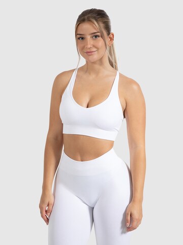 Smilodox Bustier Sporttop in Weiß: Vorderseite