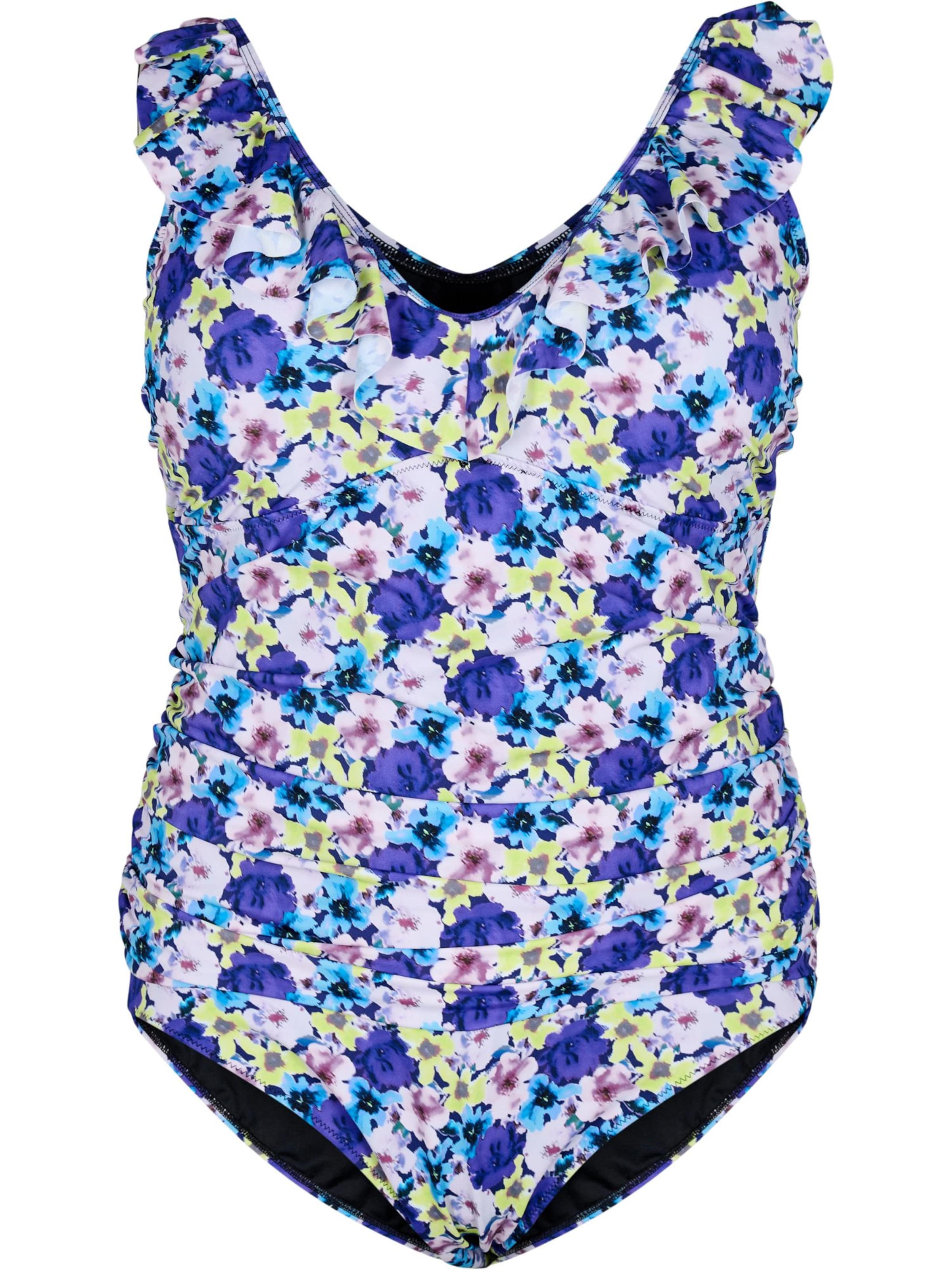 Swim by Zizzi Õlapaelteta topp Ujumistrikoo 'Skitrin', värv lilla: eest vaates