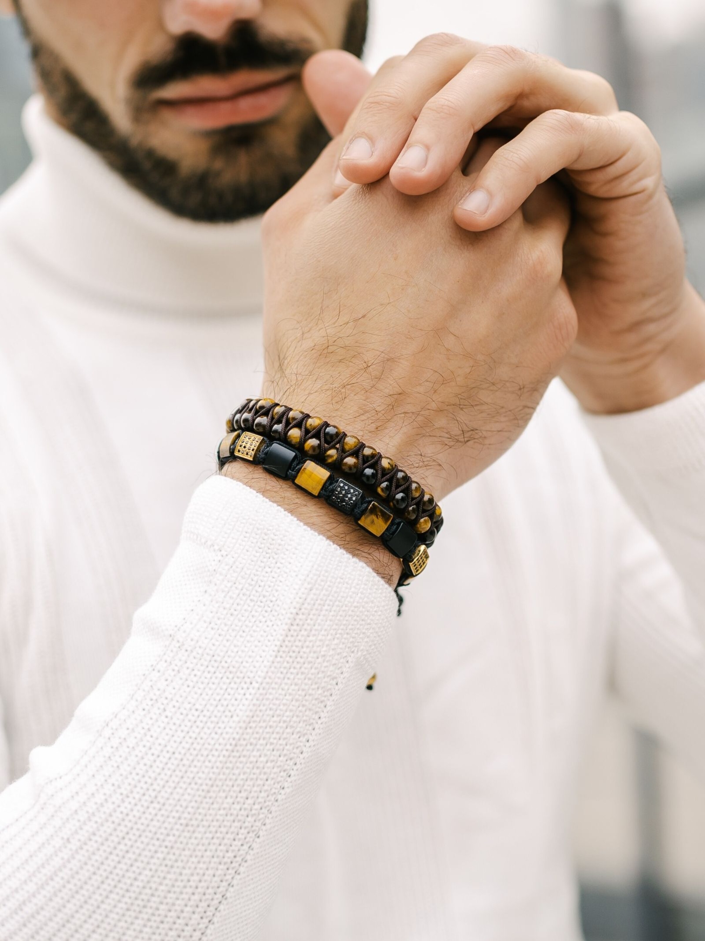GT Collection Armband 'Double-Bead' in Braun