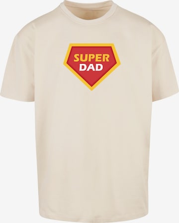 Merchcode Shirt 'Fathers Day - Super Dad' in Beige: voorkant
