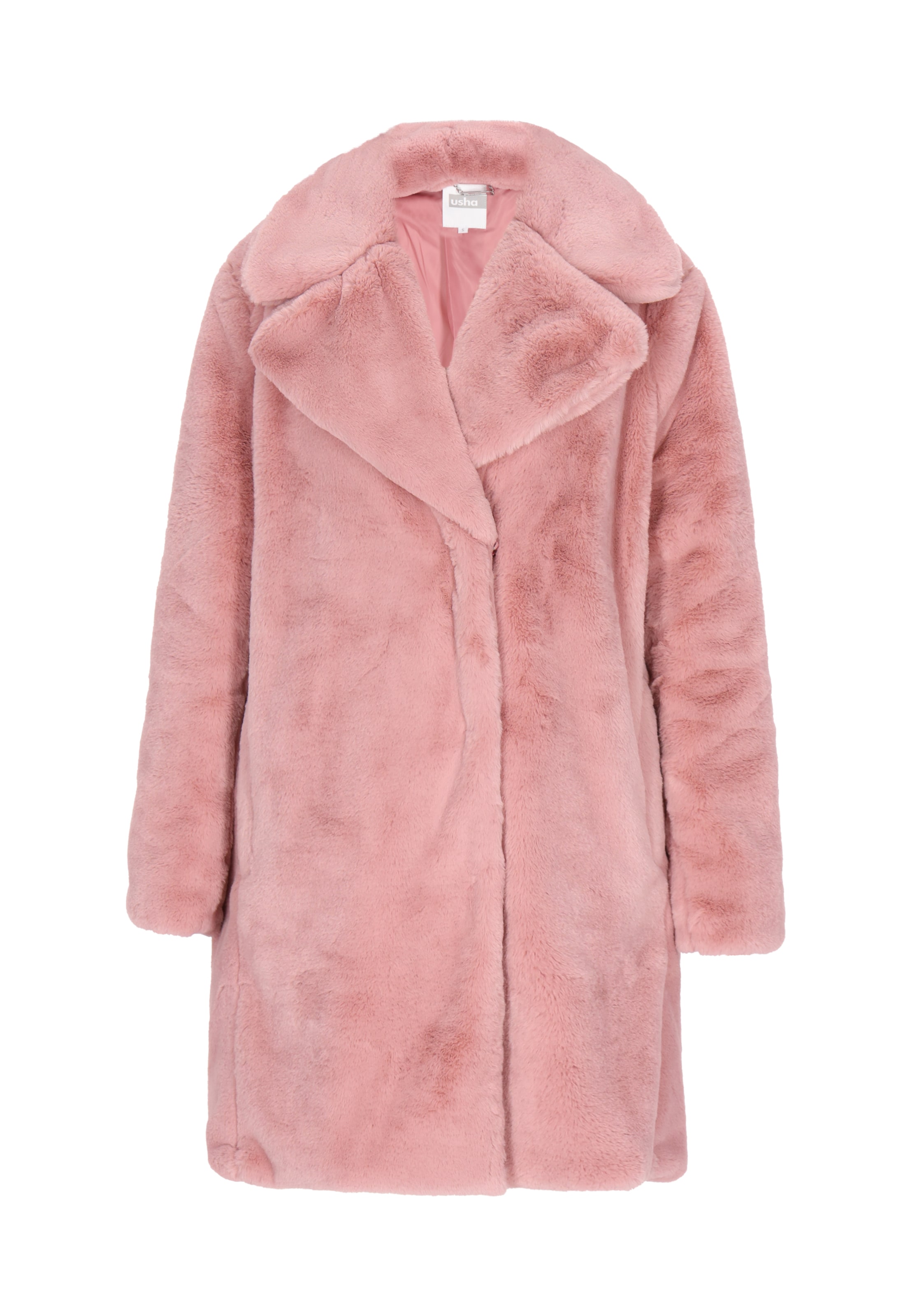 rozā Usha Ziemas mētelis: no priekšpuses