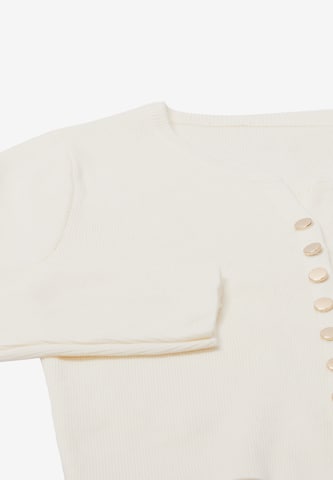 NAEMI Knit Cardigan in White
