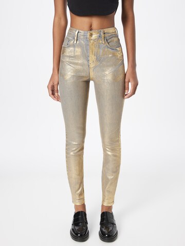 Coupe slim Jean River Island en or : devant