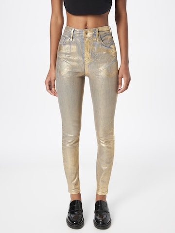 River Island Slimfit Jeans in Goud: voorkant