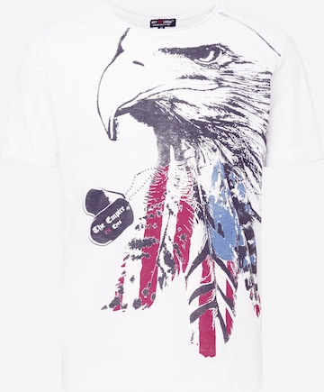 Key Largo T-shirt 'Eagle Eyes' i vit: framsida