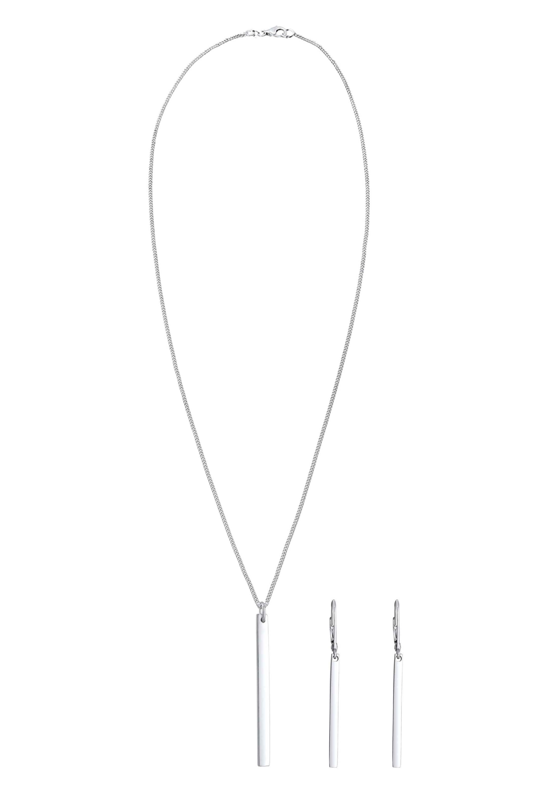 ELLI Sieraden set 'Geo' in de kleur Zilver, Productweergave