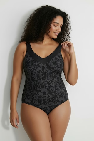 Ulla Popken Bustier Badpak in Zwart