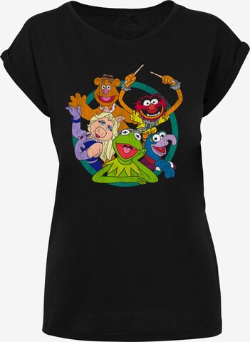 F4NT4STIC Shirt 'Disney Die Muppets Group Circle' in Black: front