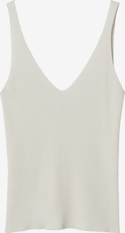 MANGO Gebreide top 'GYMNASTI' in Beige: voorkant