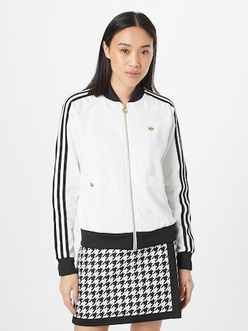 ADIDAS ORIGINALS Zip-Up Hoodie 'Sst' in White: front