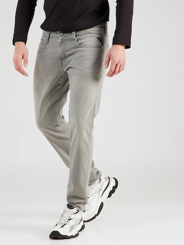 REPLAY Slimfit Jeans 'ANBASS' in Grijs: voorkant