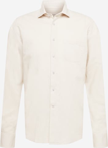 Bruun & Stengade Slim fit Button Up Shirt 'Ricciardo' in Beige: front