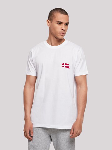 F4NT4STIC Shirt 'Dänemark Flagge Denmark' in Weiß: Vorderseite
