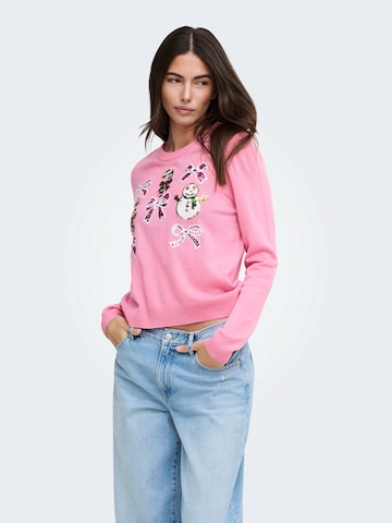 ONLY Sweater 'ONLXmas' in Pink: front