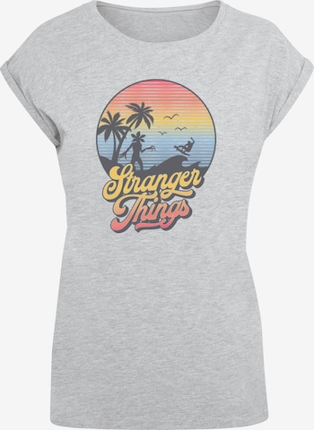 ABSOLUTE CULT Shirt 'Stranger Things - LA' in Grey: front