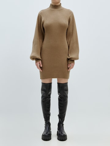 EDITED Knitted dress 'Anaya' in Brown: front