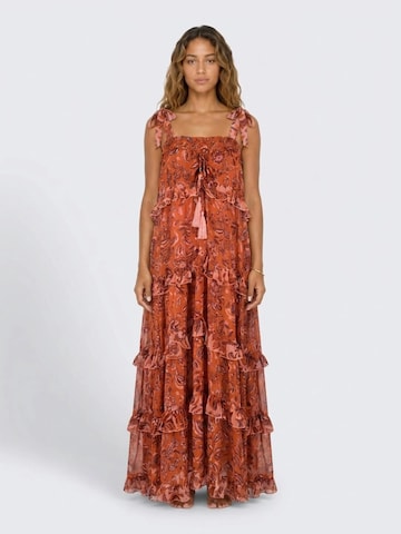 Robe 'Robe Longue Vanessa' Miss June en orange : devant