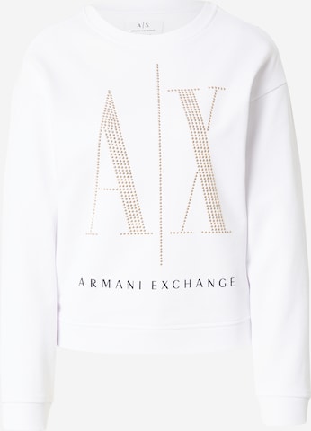 ARMANI EXCHANGE Суичър в бяло: отпред