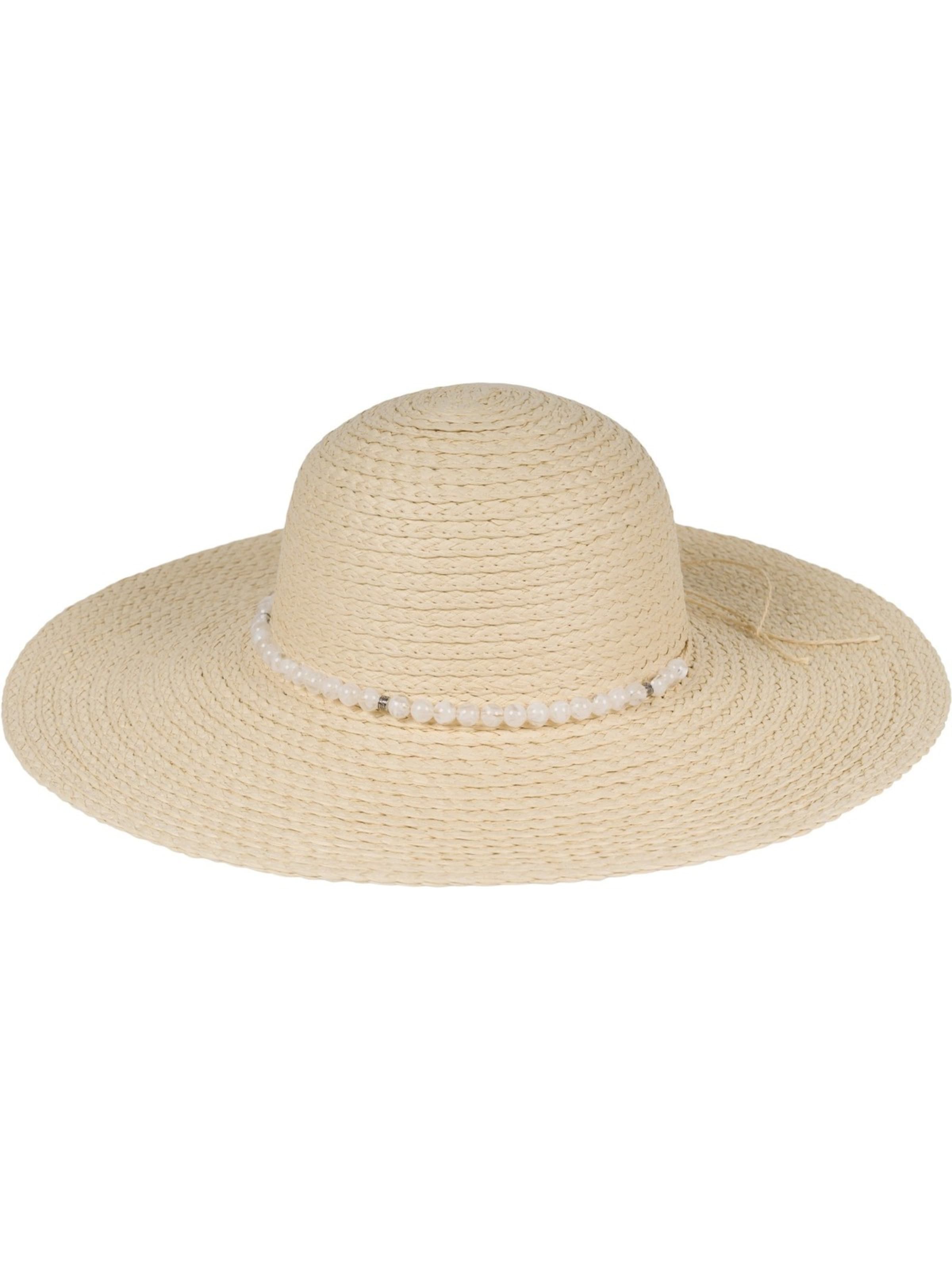 styleBREAKER Hut 'Papierstroh Sonnenhut Perlen Hutband'‌‌‌‌‌‌‌‌‌ in beige, Produktansicht