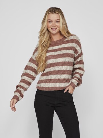 VILA Sweater 'PALINE' in Brown: front