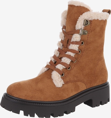 Ital-Design Schnürstiefelette in Braun: Vorderseite