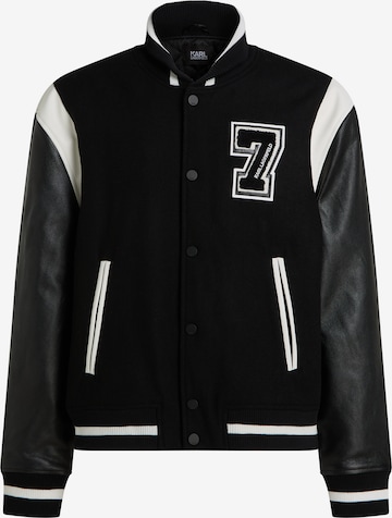 Karl Lagerfeld Prehodna jakna 'Varsity' | črna barva: sprednja stran
