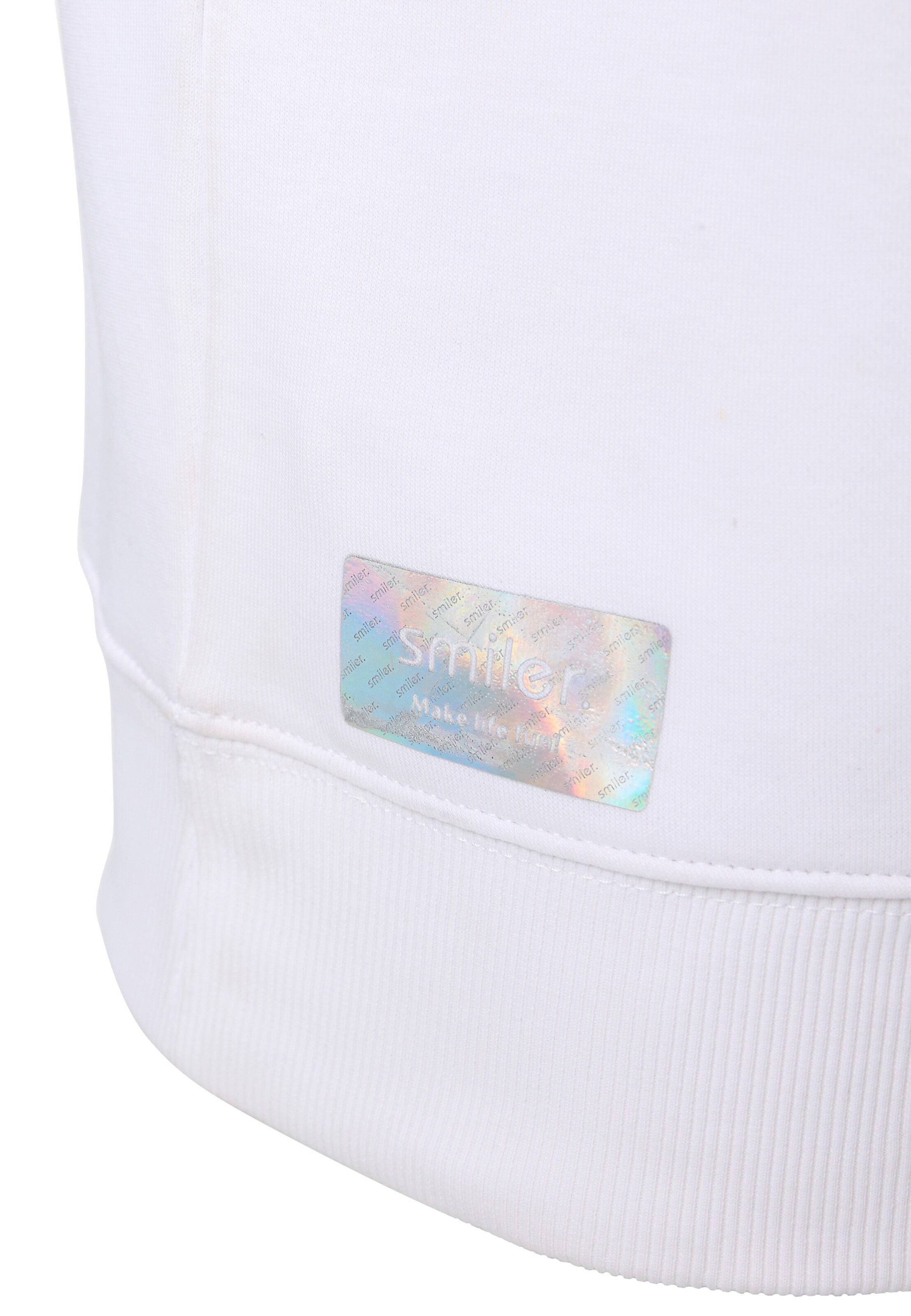 Sweat-shirt 'Happy' smiler. en blanc