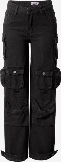 Edikted Jeans cargo en noir denim, Vue avec produit