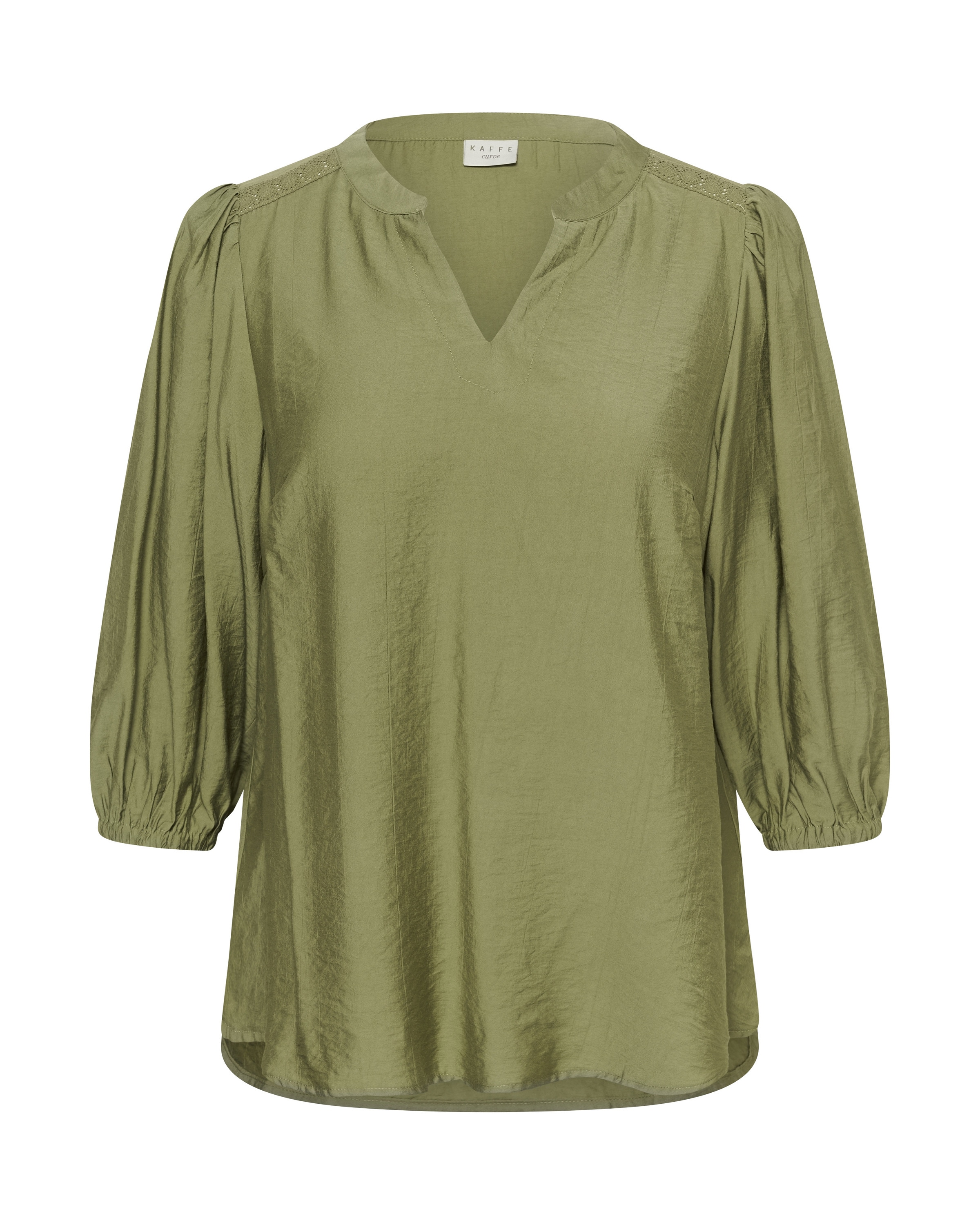 KAFFE CURVE Bluse 'Alberte' i grøn: forside