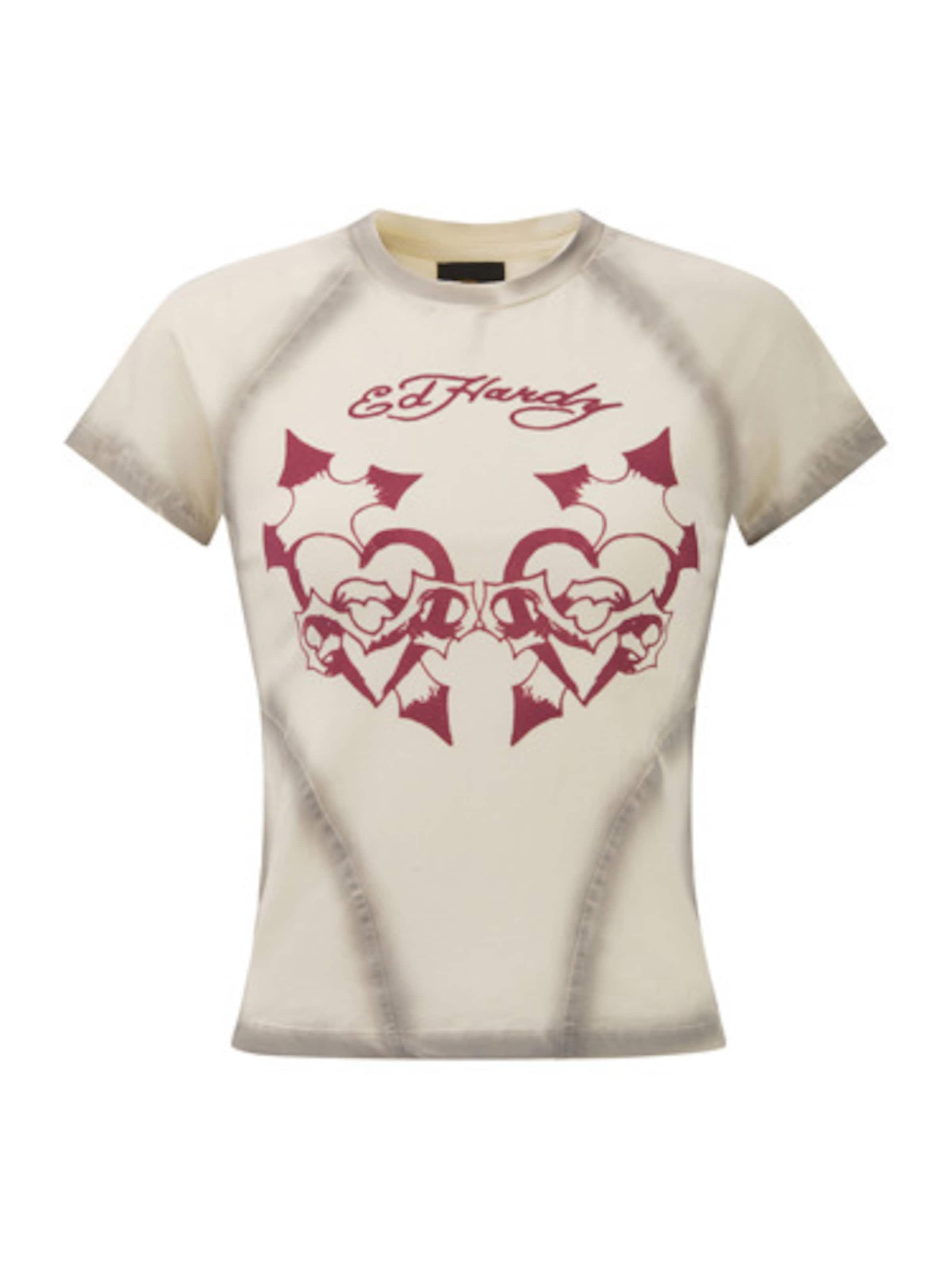 T-shirt Ed Hardy en beige : devant
