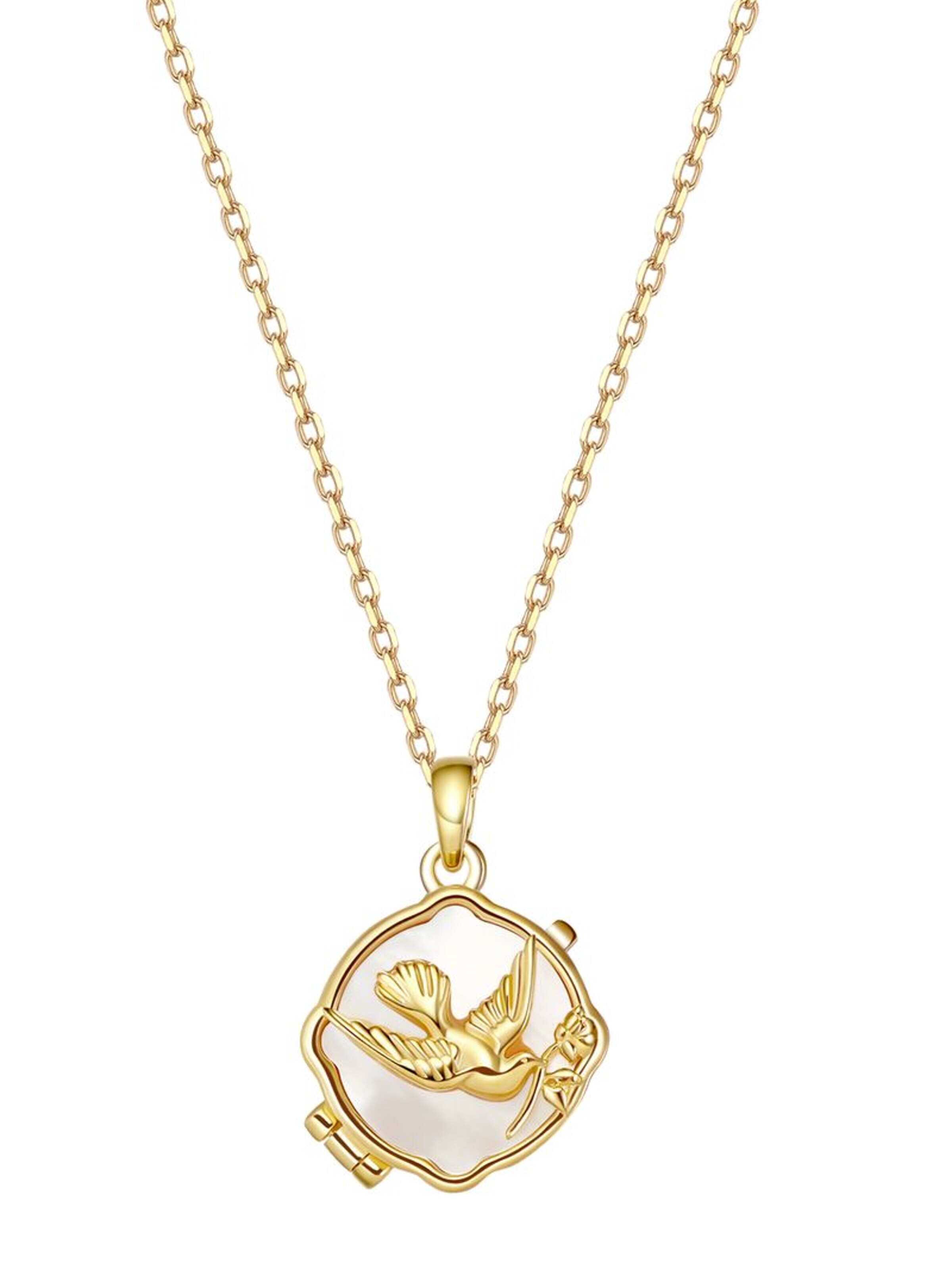 Collana 'Serenity Locket' di Hey Happiness in oro: frontale