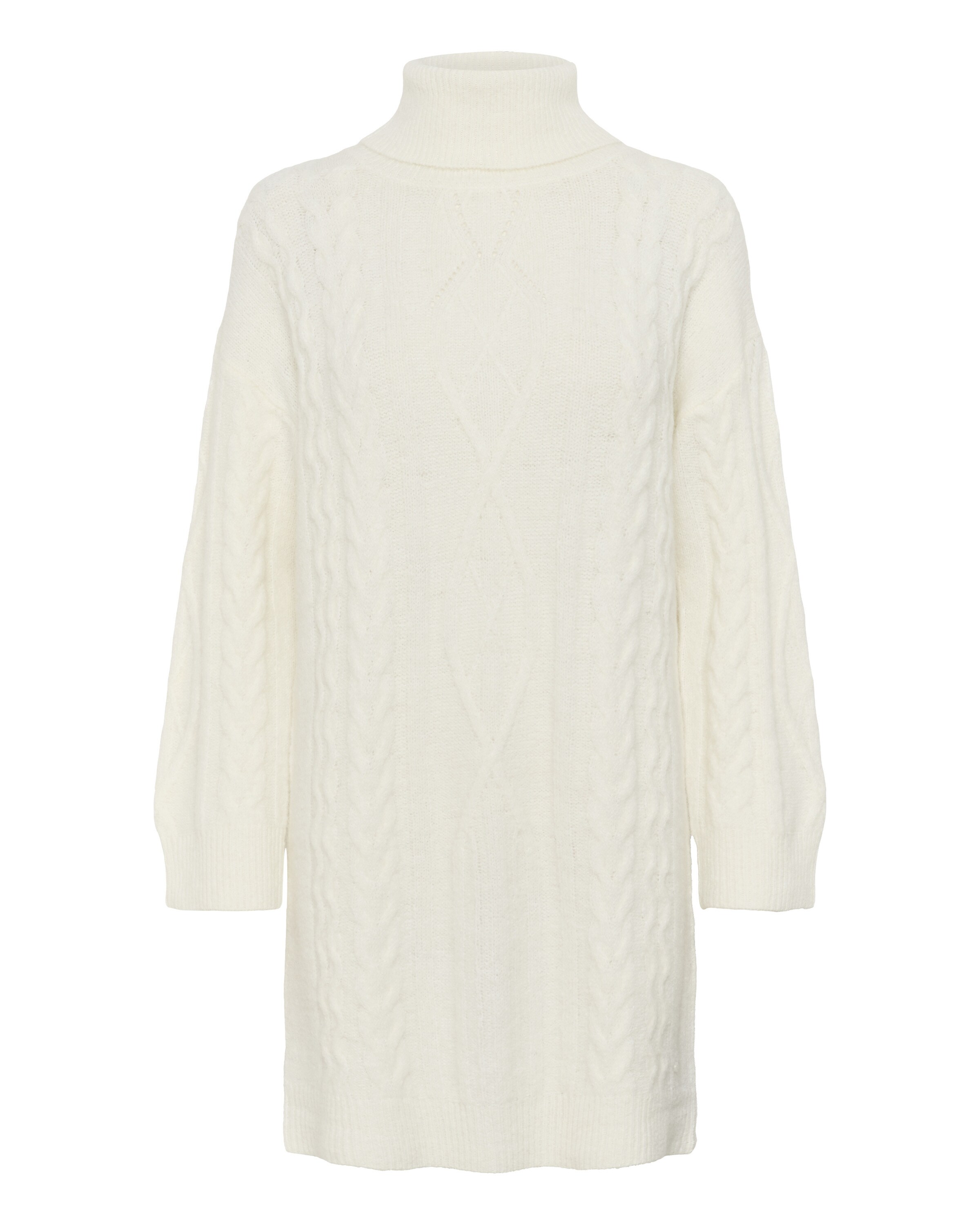 Cream Strikkjole 'Skie' i hvid: forside