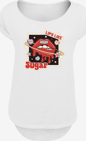 F4NT4STIC T-Shirt 'Lips Like Sugar Valentinstag' in Weiß: Vorderseite
