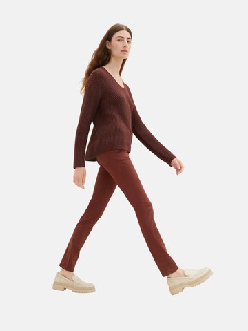 Skinny Pantalon 'Alexa' TOM TAILOR en marron