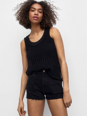 Pull&Bear Regular Shorts in Schwarz: predná strana