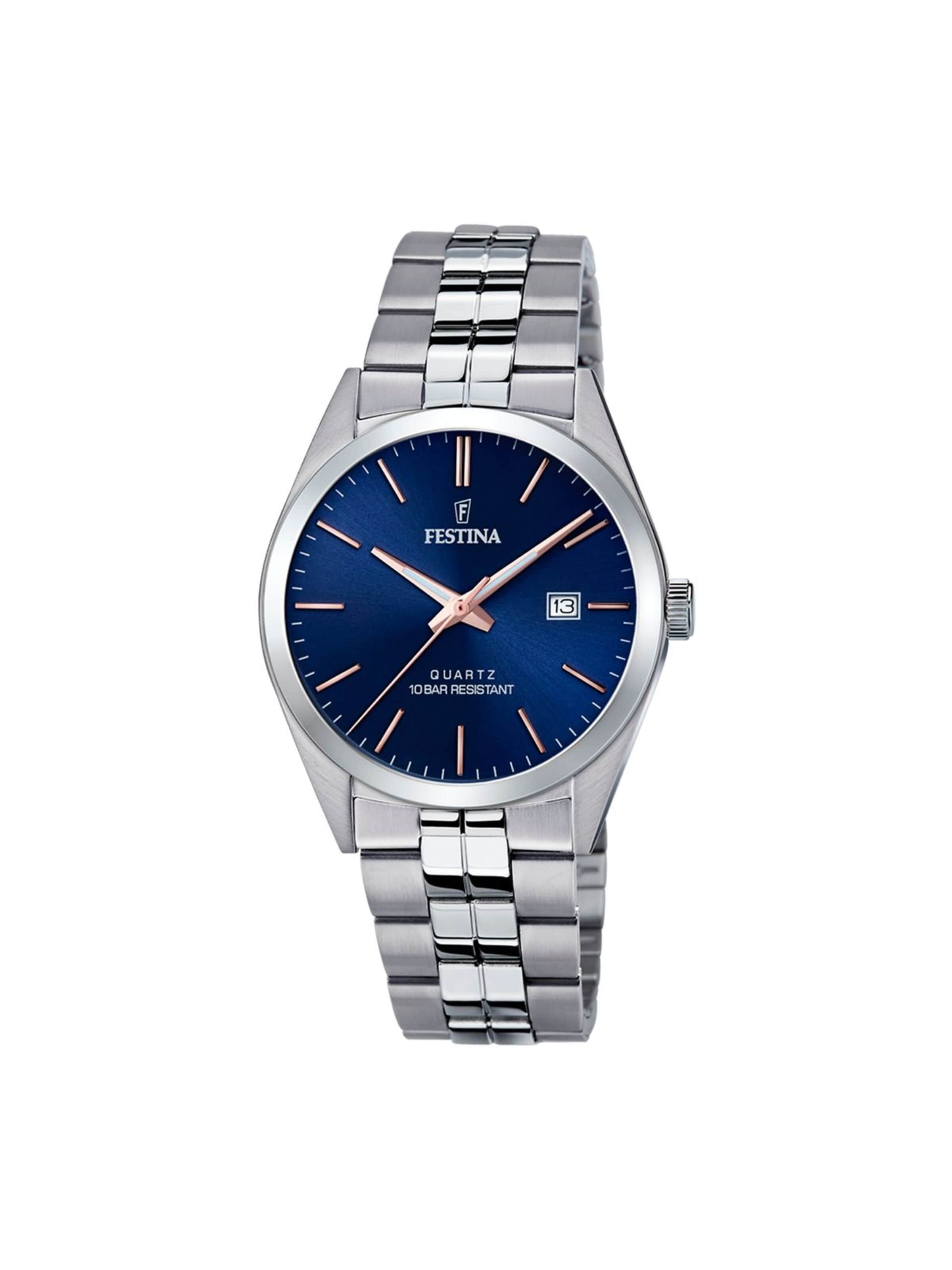 Montre à affichage analogique 'ACERO CLASICO' FESTINA en bleu : devant