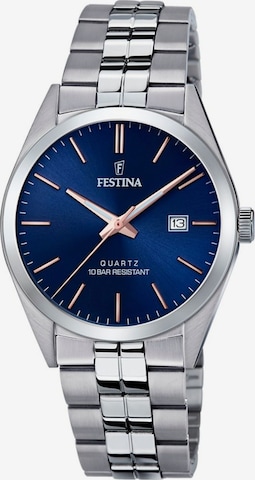 Montre à affichage analogique 'ACERO CLASICO' FESTINA en bleu : devant