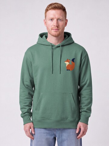 Felpa 'Cute Fox' di Watapparel in verde: frontale