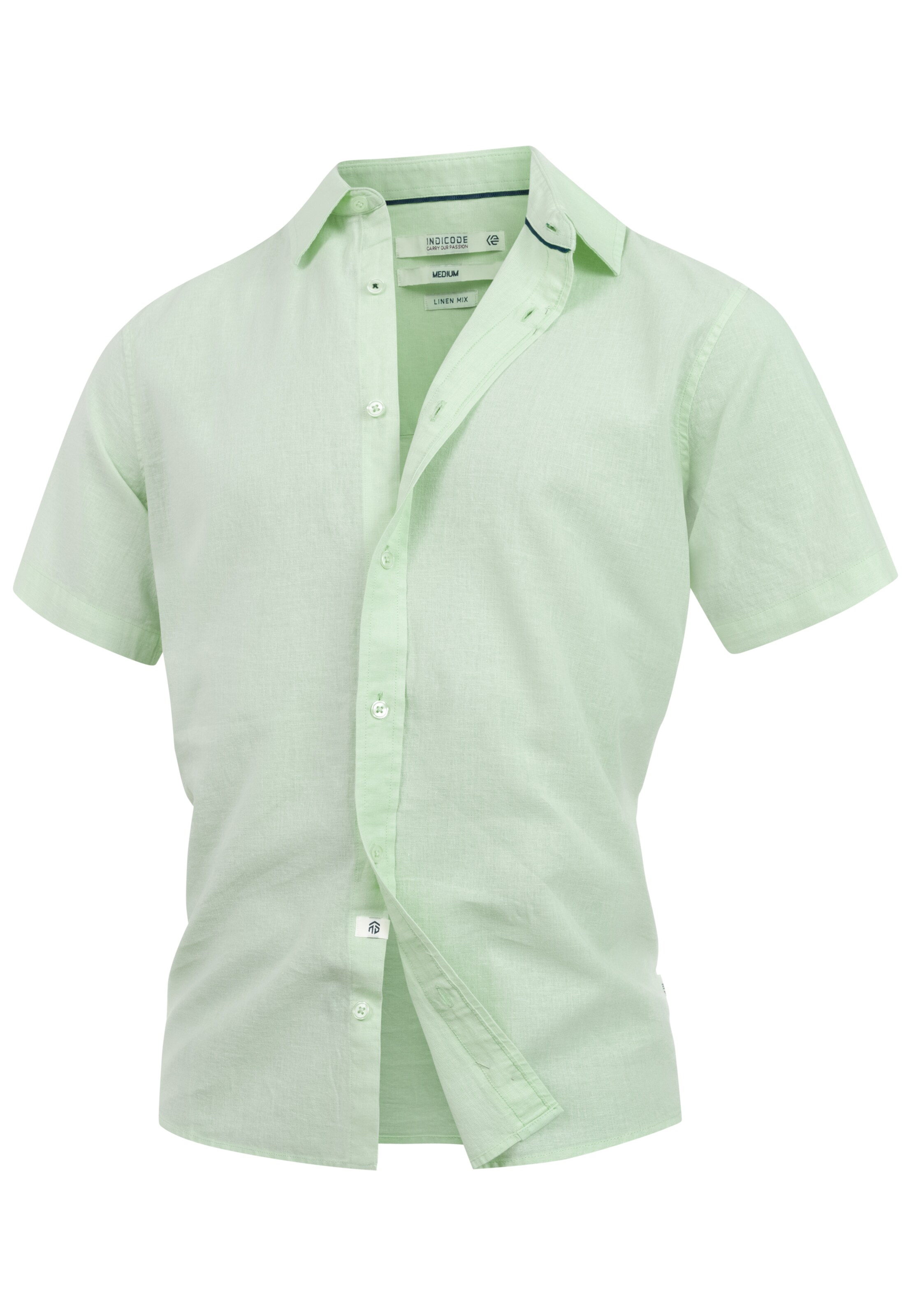 INDICODE JEANS Comfort Fit Hemd 'Ceppo' in Grün: Vorderseite