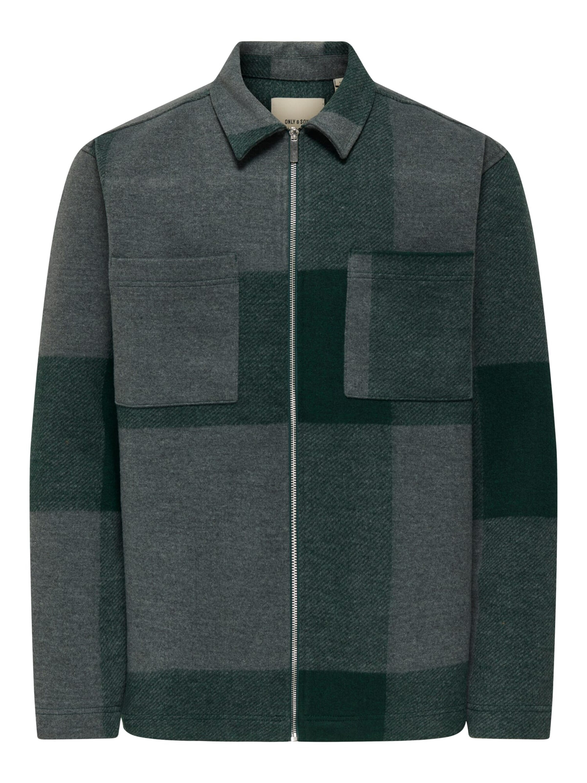 Only & Sons Comfort fit Button Up Shirt 'Wake' in Green: front