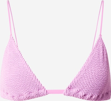 WEEKDAY Triangle Bikini Top in Purple: front