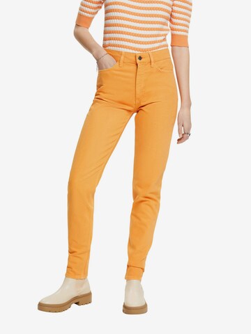 Coupe slim Pantalon ESPRIT en orange : devant